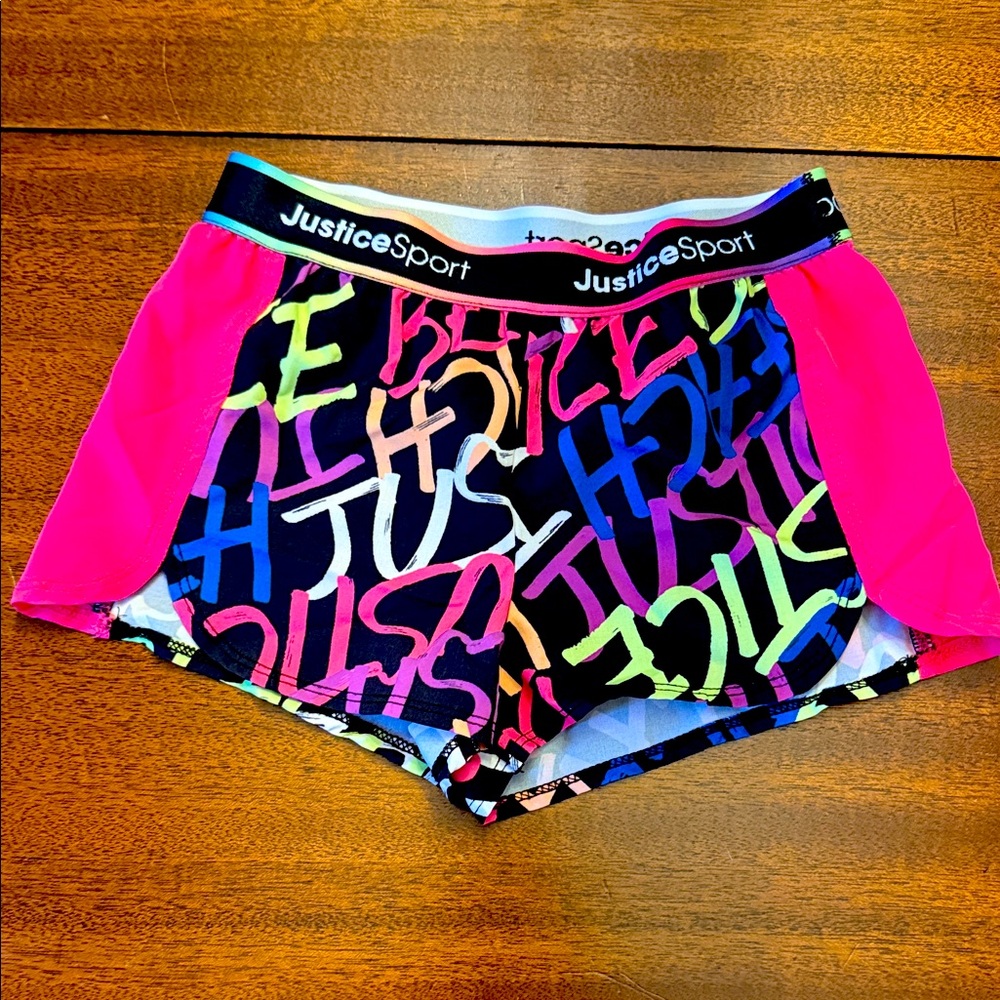Justice Sport Neon Graphic Shorts